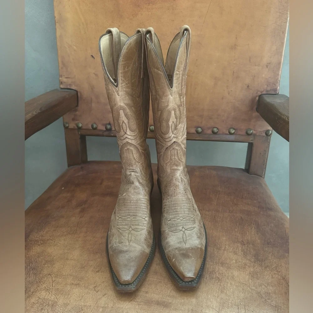 New Lucchese Savannah Tan Leather Boots - Picture 6 of 6